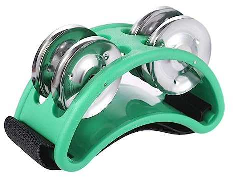 Fußtamburin Jingle Bells Fußperkussionsinstrument mit 2 Satz