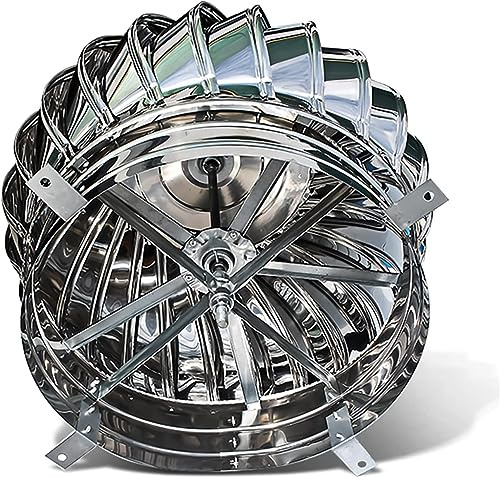 Cappuccio rotante per comignolo, Ventilatore a turbina con cappuccio rotante for camino in acciaio inossidabile 304, diverse dimensioni(300mm/11.8in)