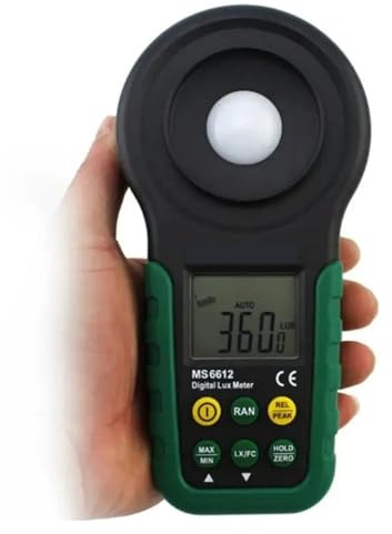 Medidor de Luz, Medidor de luz MS6612 Luxómetro digital Iluminómetro multifunción Spectra Luxómetro integrado Fotómetro detector de metales para Plantas