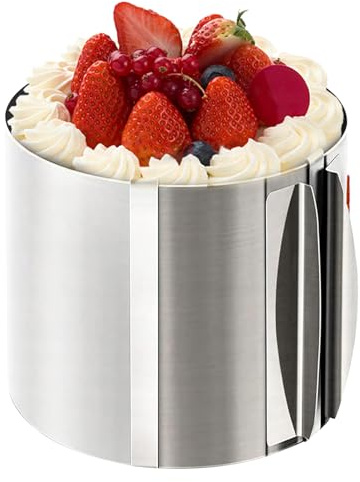 Moule à gâteau rond en acier inoxydable - 16 à 30 cm de diamètre, 20 cm de hauteur réglable - Moule à gâteau extensible pour gâteaux superposés, pâtisseries et desserts - Ustensiles de cuisson