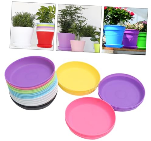 SHINEOFI 20 Pezzi Sottovasi Rotondi in Pp per Vasi da Fiori e Fioriere, Piatto per Suculent e Vasi da Interno, Accessorio Giardinaggio Funzionale e Resistente Colore Casuale