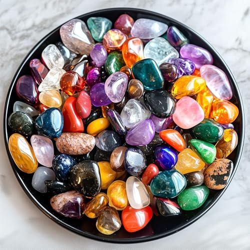 Trommelsteine Mischung 7 mm, 170 g – Klein Halbedelsteine & Heilsteine Naturstein, Edelsteine Set Mineralien, bunte Glückssteine, Handschmeichler, Ziersteine, Schmucksteine, Crystal Stone