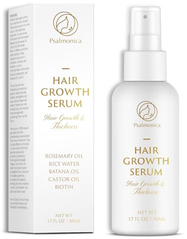 Hair Growth Serum Spray with Rosemary Oil, Batana Oil & Castor Oil – Rice Water & Biotin Scalp Treatment for Thinning Hair - Hair Loss Care for Women & Men (50 ml (Pack of 1))