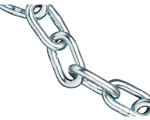Faithfull Zinc Plated Steel Chain Reel A-Link - Mild Steel Welded, DIN5685, Rust Resistant Link Chain for Securing, Lifting & General Purpose Use - 10 Metre Length, 8mm Dia, 450kg Load Limit
