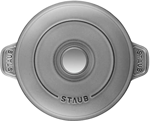 STAUB Round Cast Iron Oven Dish, 20 cm, Graphite Grey