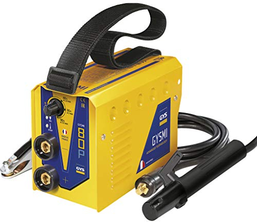 GYS, GYSMI 80P, Poste à Souder à l'Électrode Enrobée 80A Monophasé 230V (MMA), Arc Force, Antisticking, Hot Start, Avec Porte-électrode, Câble de Masse