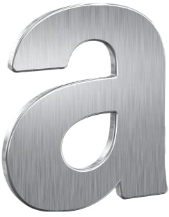 BASI | Hausnummern aus gebürsteten Edelstahl | Zahlen 0-9 | Buchstaben a - c | inkl. Befestigungsmaterial | Buchstabe a