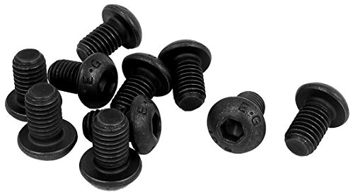 sourcing map 10PCS M10 x 16mm Legierter Stahl Hex Sockel Knopfkopf Maschinenschrauben Schwarz