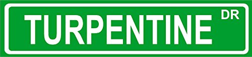 ANY AND ALL GRAPHICS Turpentine 4x18 Aluminum Metal Novelty décor Street Sign.