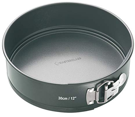 MasterClass Tortiera a Forma di Molla da 30cm con Fondo Sciolto, Antiaderente, Robusta Acciaio al Carbonio da 1mm, Senza PFOA, Teglia Rotonda da 12 Pollici, Grigio