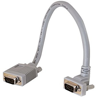 C2G 1M Premium HD15 SXGA VGA to VGA Monitor Cable with 90 Degree Connector. Male VGA to Female 90 degree VGA Computer Cable