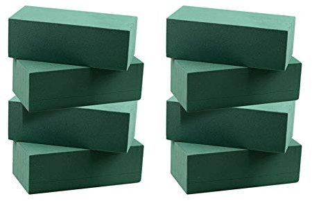 Lot de 8 blocs de mousse florale humide en polystyrène vert pour arrangement floral - 23 × 10,5 cm