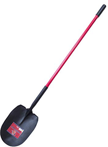 Bully Tools Bunk/Coal Shovel - 14-Gauge Steel Heavy Duty Spade Shovel with Long Fiberglass Handle for Scooping Coal, Gravel & Sand - Extra Capacity for Faster Scooping - 100% Made in the USA, 64-inch