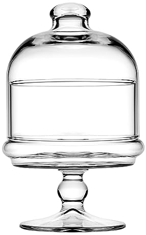 Pasabahce 96878 - Mini pasticceria in vetro con cappuccio, piccolo supporto rotondo, Ø 118 mm, altezza 185 mm, piatto da portata a piedi, riempibile per cioccolatini e pasticcini