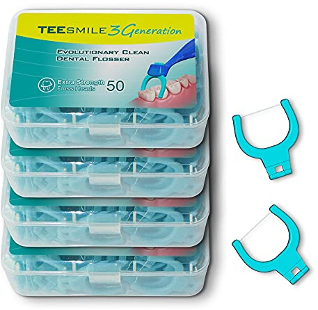 TEEsmile Evolutionary Clean Dental Flossers, Kit of Handle(s) Plus Refillable Heads (No Handle Included, +200 Extra Strength Refills)