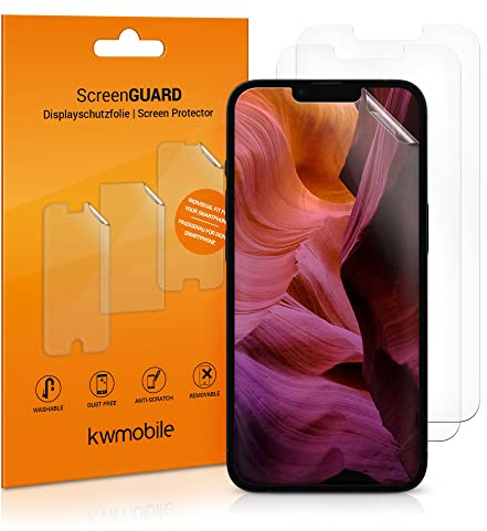kwmobile 3x Displayschutzfolie kompatibel mit Apple iPhone 13 Pro Folie - klare Schutzfolien Set in transparent