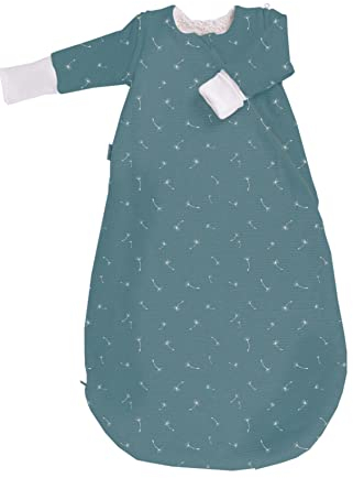 Popolini Winter Baby Schlafsack Vario Interlock/Teddyplüsch (Vintage Blau, S (70cm))
