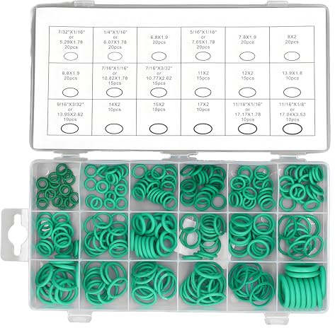 270-teiliges Kompressor-O-Ring-Kit, Dichtungen 18 Größen Autoklimaanlage AC-Gummi-O-Ring-Dichtungssortiment