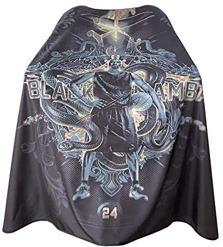 Barber Capes for Men Hair Cutting Salon Cape with Snaps Waterproof Professional Large Barber Hairdresser Gown Stylist Cape- 63”× 56”(Mamba Pattern)