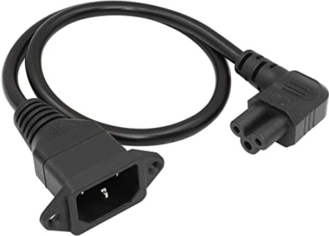 Schalttafelmontage C14 auf 90 Grad C5 PDU Stromversorgungskabel YACSEJAO IEC 320 C14 Stecker auf rechtwinklige 3-polige C5 Buchse Verlängerungskabel für Monitor Computer (50CM)