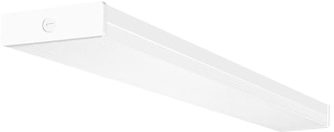 4FT 5.7W LED Wraparound Light, 40W, 4400lm, 4000K, [2-Lamp 32W Fluorescent Equiv.], Hardwired, 4 Foot LED Wrap Light Flush Mount Office Ceiling Light Fixture for Garage, Office, Kitchen, ETL
