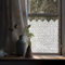 Chicskin 150X58CM Window Film Privacy for Glass Windows, Pure White Vintage Frosted Window Film, Floral Window Clings for Kitchen Bathroom Office Bedroom, White Film Lotus Petal