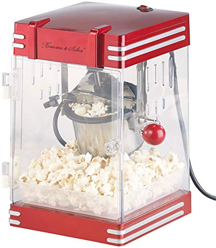 Rosenstein & Söhne Kino Popcorn Maschine: Retro-Popcorn-Maschine Theater im 50er-Jahre-Look, Versandrückläufer (Popcornmaschine für süßes, Profi-Retro-Maschinen, Geburtstag)