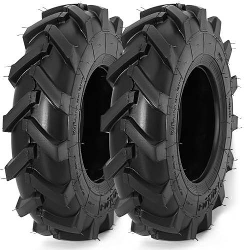 2 pneumatici da 4,80/4,00-8, 4,80 x 4,0 - 8 pollici Tubeless Turf Prato Pneumatici da giardino per trattori Motozappe Carrello da golf per la maggior parte dei pneumatici per tosaerba da giardino