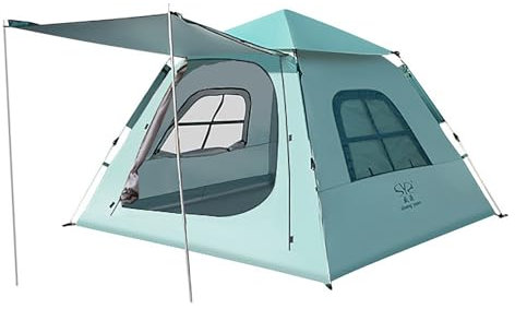Camping Zelt für 3–5 Personen mit Foyer, Pop Up Zelt, Winddicht, Familienzelt für Picknick, Wandern, Glamping im Freien (Color : Blue, Size : Without Canopy)