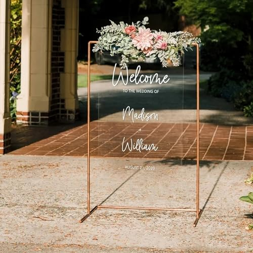 HDLOVE Personalisierte Hochzeits-Willkommensschild Aufkleber, Rustikal, Boho-Gold, Geschenk für Paar, Braut (Größe: J-Style)