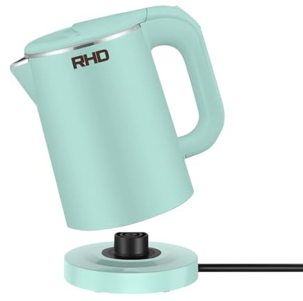 0.8L kleine elektrische Wasserkocher für kochendes Wasser, Edelstahl-Reisekessel, 1000W schnelle Boil Teekanne, Boil-Dry Schutz, Auto Shut-Off, perfekt für Reisen Kochen, Kaffee, Tee (grün)