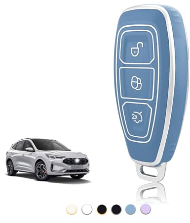 TOOMUME Schlüsselhülle für Ford Focus MK3 MK4 ST Kuga Fiesta Puma C-Max | Weiches Silikon, Stoßfest, Sturzfest, Kratzfest, Autoschlüssel Schutzhülle für S-Max B-Max Mondeo Ecosport Galaxy Ranger