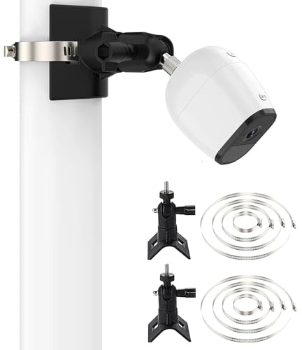 360 ° Verstellbare Wandmontage für Ring Stick Up Cam,Arlo Pro 4/2/3,Arlo Ultra,Arlo Essential Spotlight,Eufy Cam 2C Kamera,Abfluss/Stahlrohre Sicherheitssystem-Montage mit 4 einstellbaren Klemmringen
