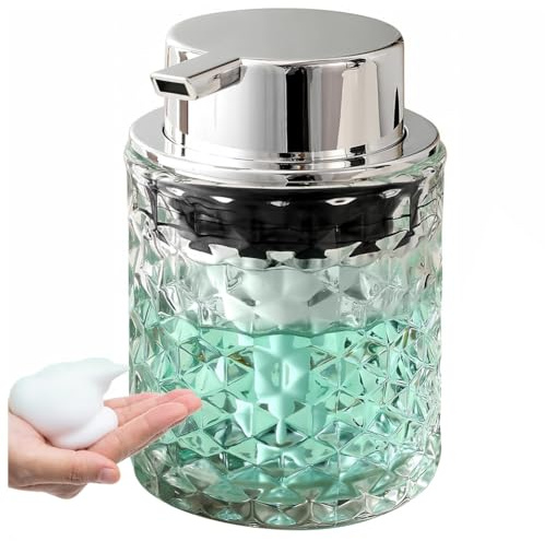 Fobufue Dispensador de JabóN de Manos en Espuma, Dispensador de JabóN de BañO o Dispensador de LocióN para Cocina, Dispensador de Vidrio Transparente Recargable
