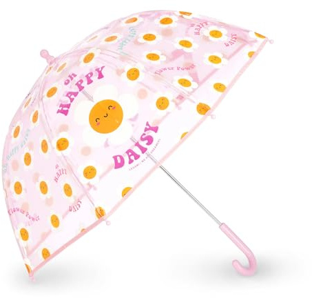 Legami - Dancin' In The Rain Kinderregenschirm, winddichte Struktur, manuelle Öffnung, Stoffverschluss mit Platz für Namen, Hakengriff, 73x65 cm