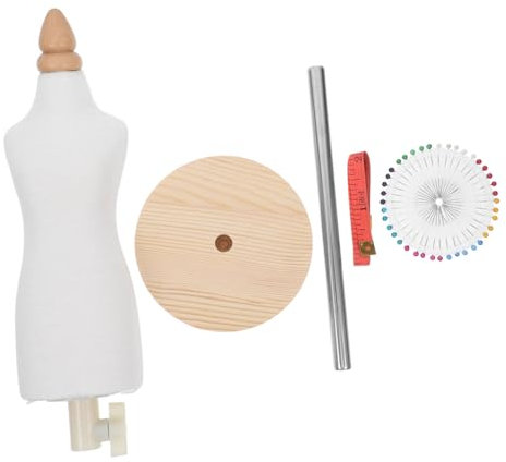 VILLCASE 3st Nähmodell Schaufensterpuppe Klein Puppenschneiderform Puppe Weibliche Kleiderform Mini Dollhouse Weibliche Kleiderform Mannequin Torso Wiedergeborene Puppe Schneiderpuppe Holz