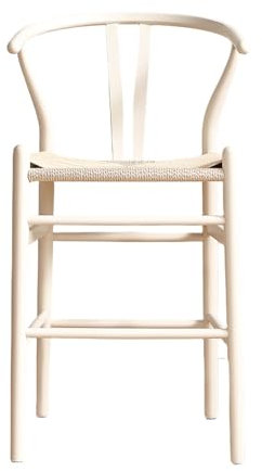 DOBESTS Esszimmerstühle Holz, Holzstühle, Holzstuhl Esszimmer, Mittelalterlicher Stil Esszimmerstühle, Rattan Stuhl Küche/Esszimmer/Wohnzimmer/Arbeitszimmer, Einfach montieren(Weiß)