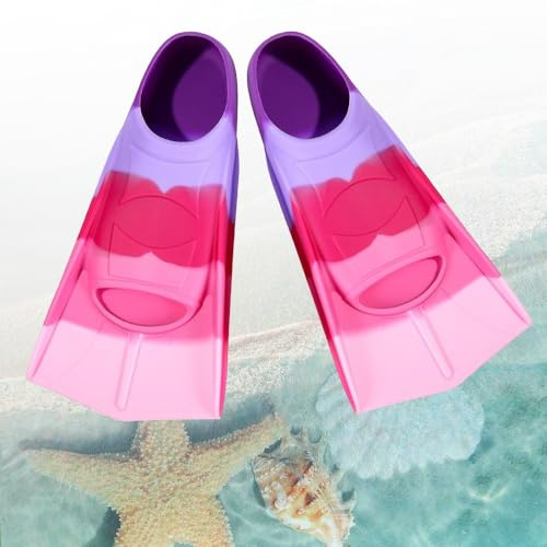 yotutun Pinne da Nuoto per Bambini, Pinne da Allenamento per Nuoto in Silicone Pinne Corte Arcobaleno Light Fins per Snorkeling Immersioni per Ragazzi e Ragazze, XXS (27-29 EU)