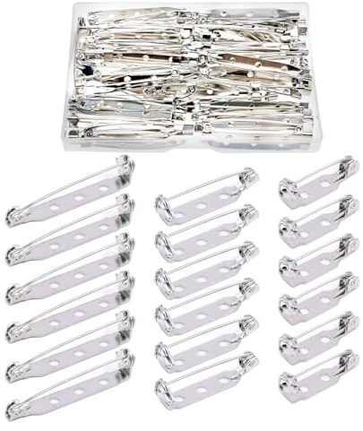 HAXIHA 150 Stück Broschennadeln Sicherheitsnadeln für Schmuck Handwerk Silber 20 mm, 25 mm, 32 mm, 3 Verschiedenen Größen