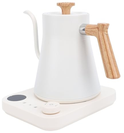 Teteras Eléctricas, Hervidor de Agua de Cuello de Cisne, Acero Inoxidable de 1200W, Calefacción Rápida, Tetera de Control de Temperatura (EU enchufe 220V)