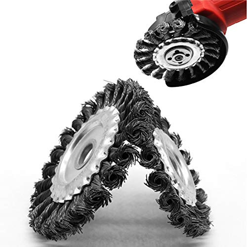 Steel Wire Brush 2Pcs Wheel Brush Knotted of Steel Wire Wheel Brush,Angle Grinder Flat Twist Knot Wire Wheel Brush/a/150Mm