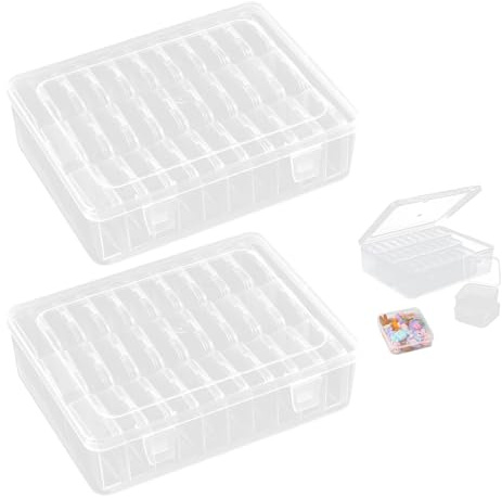 QINGYIWL 60 Stück Kleine Aufbewahrungsboxen 5,5 x 5,5 x 2cm mit Deckel | Mini Aufbewahrungsbox Sortierboxen Small Plastic Storage Box with Lid für Kleinteile Perlen Schrauben Schmuck
