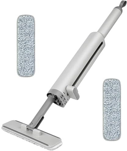 Mop Limpieza Automática - Trapeador De Microfibra Reutilizable, Sspin Mop | 3 En 1 Trapeador Sin Mano con Cepillo, Trapeador Plano para Azulejos para Azulejos De Madera De Mármol De La Madera Oficina