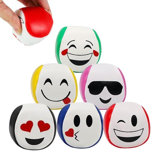 sinirttou Set di 6 palline da giocoliere, buone 7 cm, per principianti, in pelle PU durevole e morbida, per adulti e bambini, gioco di abilità all'aperto