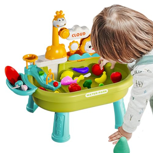 Kids Water Table,Outdoor Water Table for Toddler - Electric Summer Outdoor Toy With Fishing Game for Patio Park Indoor Backyard Playground Preschool Camping