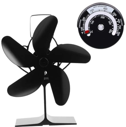 Hemobllo Ventilatore per Stufa Alimentato da Calore Silenzioso Elettricità Diffusore Calore Efficiente per Caminetti e Pellet