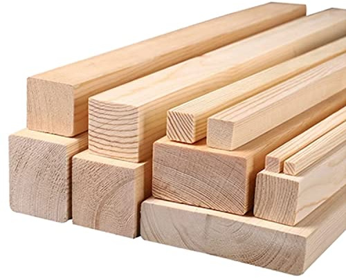 4er-Pack rechteckige Dübelstangen, 40 cm lang, unbehandelte Holzstäbe, quadratisch, natürliches Hartholz for Bastel- und Heimwerkerprojekte und lackiert(2 * 2 * 40cm)