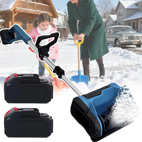 forplubossmmp Pelle Électrique De Déneigement À Batterie 21 V – Poussoir À Neige Électrique De 3,2 Kg, Déneigement De 31cm Et De 15cm Profondeur, Poignée Réglable pour Marches Et Terrasses