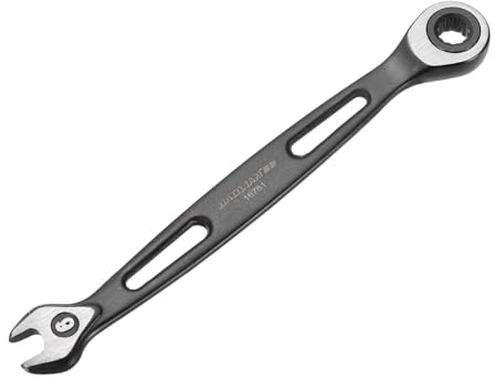 sourcing map Llave combinada de trinquete de 6 mm, métrica, 12 puntos, electroforesis CR-V, doble caja, llaves de trinquete de extremo abierto con 72 dientes y 5° de giro de grado industrial