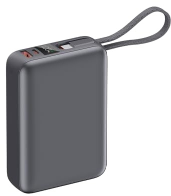 Celly, Powerbank Compatto 45W da 20000mAh con Cavo Type‑C Integrato e Porta USB‑A, Ricarica Veloce per Smartphone, Tablet e Laptop, Design Compatto Ideale per Viaggi